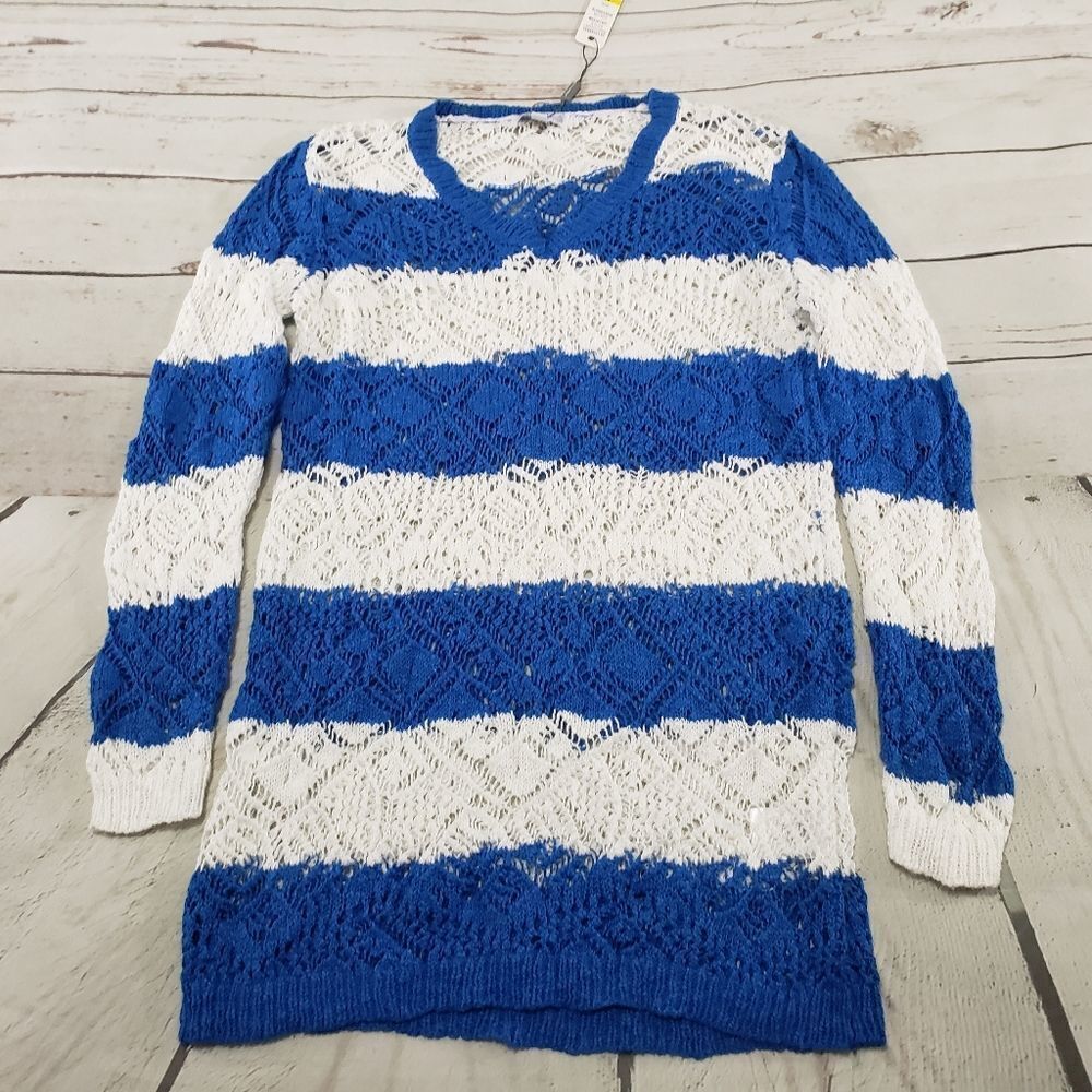 Joseph A. Sweater Size Medium Open Knit Crochet